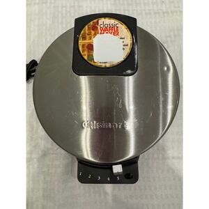 Cuisinart Classic Round Waffle Maker Stainless Steel 5-Setting TESTED WORKS‎